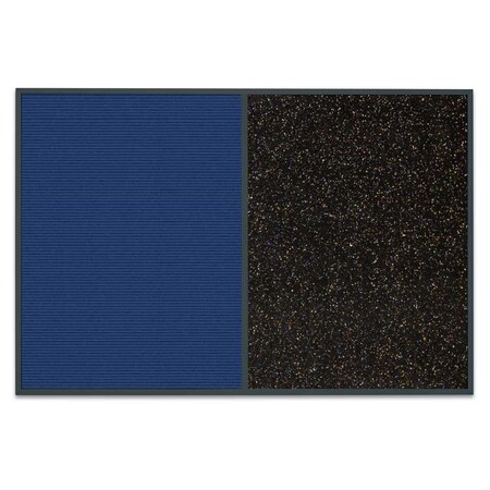 United Visual Products Sliding Door Indoor Enclosed Corkboard, 9 UV9011ACS-GOLD-PEARL
